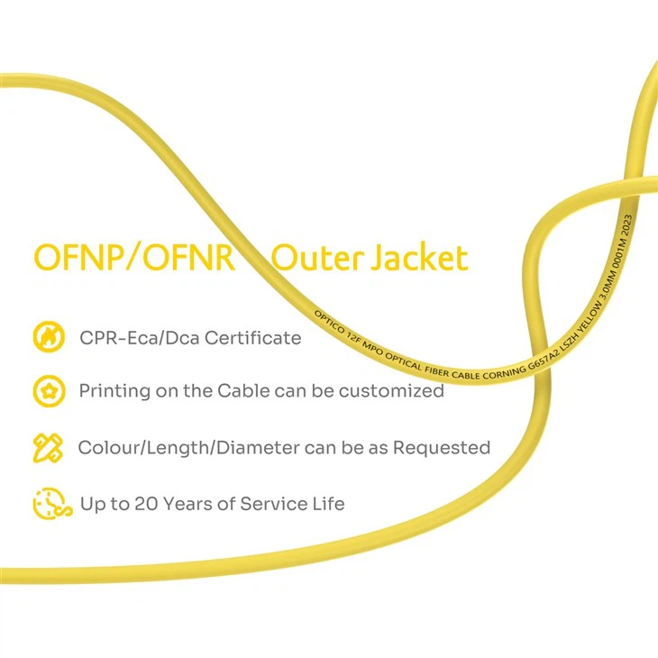 OM3 OM4 OS2 MPO To FC Breakout Fiber Jumper 12F Patch Cable